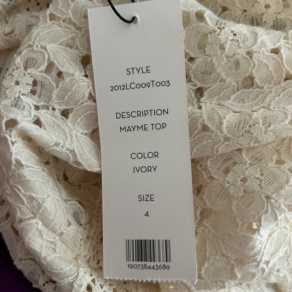 NWT Veronica Beard lace top in ivory. Size 4 - Picture 5 of 5